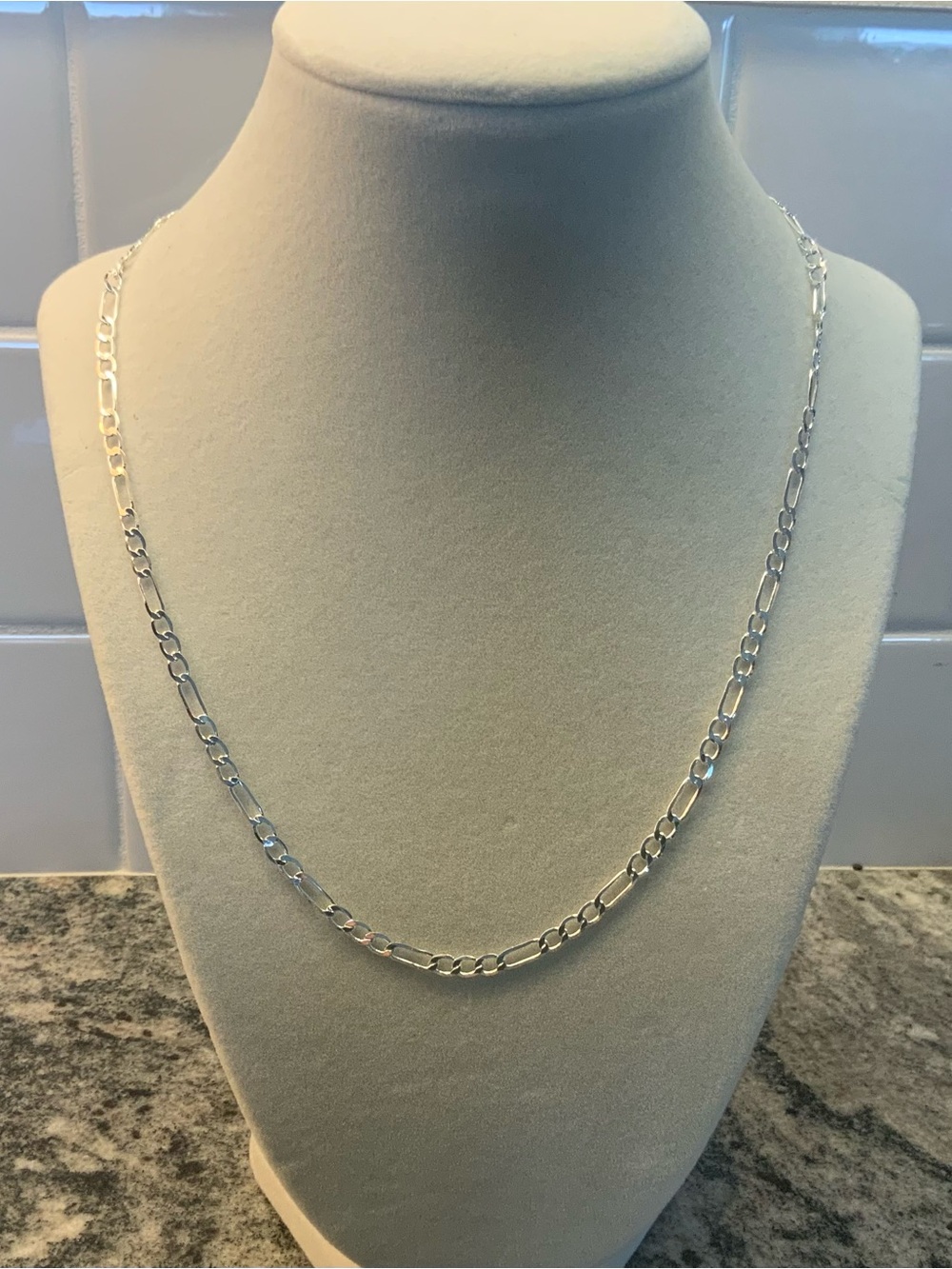 Elegant Silver Figaro Necklace - Classic Silver Chain for Women